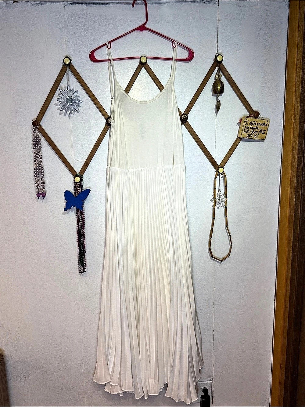 Anthropologie By Anthropologie Sleeveless V-Neck Pleated Maxi Dress White XL